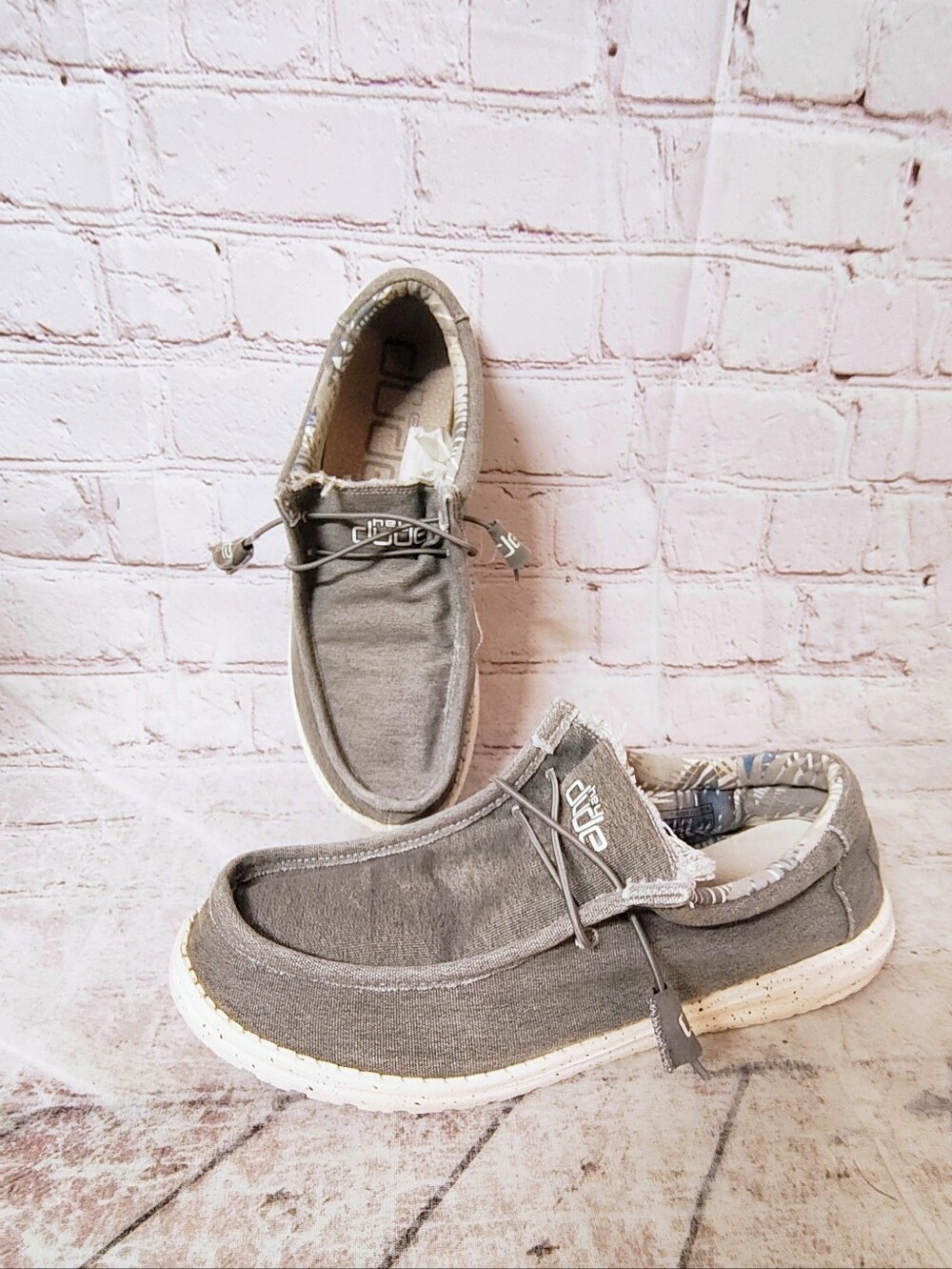 Hey Dude Slip Ons Stretch Iron Grey Canvas Shoes 11